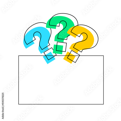 Question mark sign background with blank space isolated on white background. Quiz concept. Vector stock