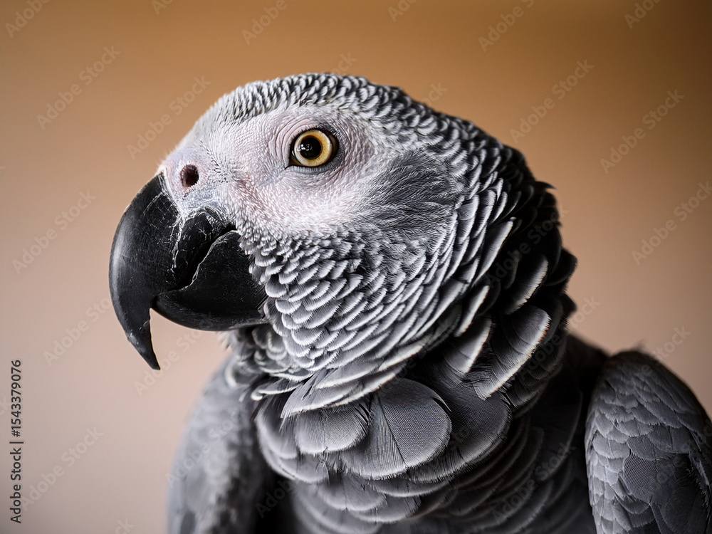 Obraz premium African Grey Parrot are not as colorful as other parrots. But African Grey Parrot are quite smart, just spend 15-20 hours training African African Grey Parrot to be able to imitate phrases