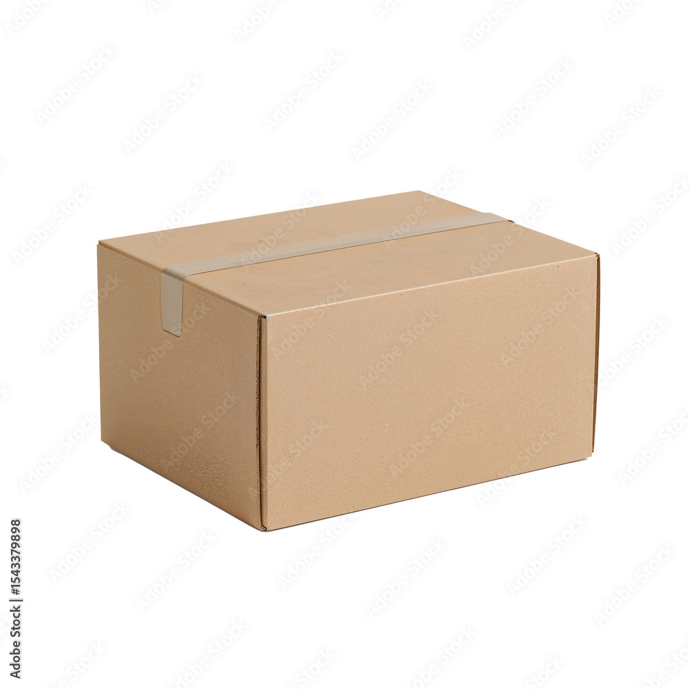 Sealed cardboard box isolated on transparent background
Sealed cardboard box isolated on transparent background