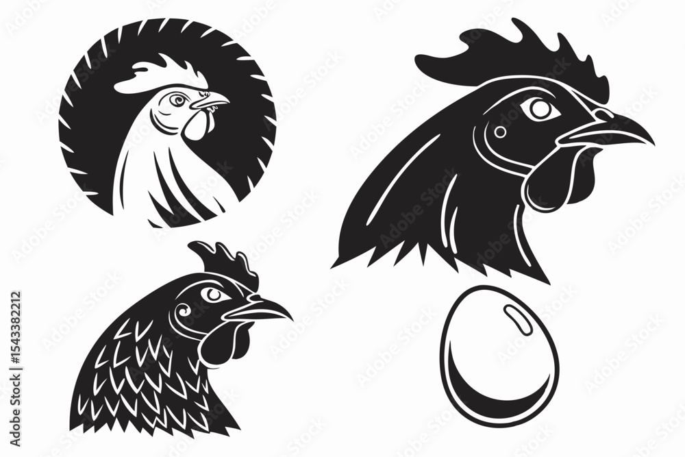 Fototapeta premium set of chicken