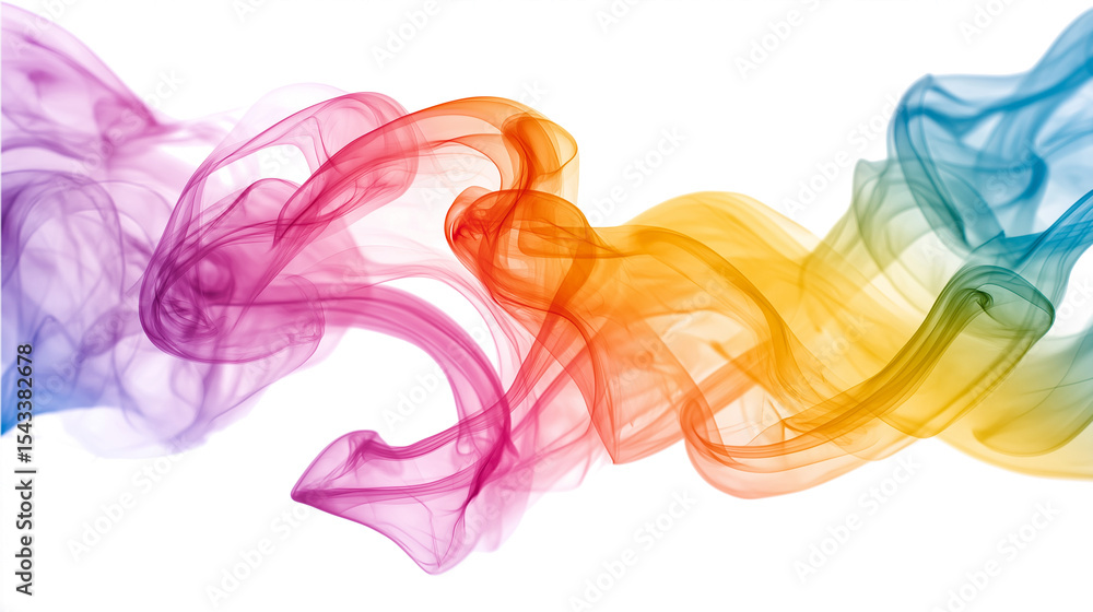colorful smoke art swirling elegantly isolated on white background colorful smoke art swirling elegantly isolated on white background