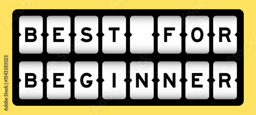 Black color in word best for beginner on slot banner with yellow color background