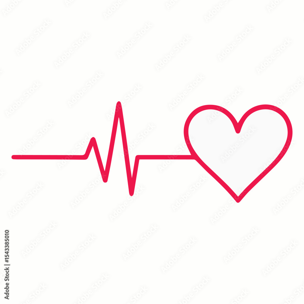 Minimalist Heartbeat Design with Red Line Heartbeat Illustration for Medical and Health Awareness Designs and Romantic Symbolism Minimalist Heartbeat Design with Red Line Heartbeat Illustration for Medical and Health Awareness Designs and Romantic Symbolism