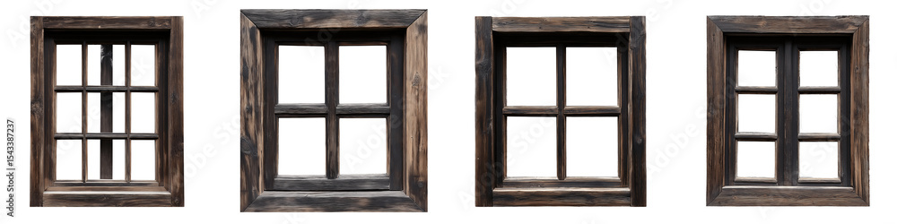 custom made wallpaper toronto digitalCollection of various 3D old wooden windows isolated on transparent background
