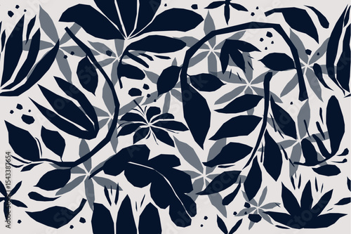 Organic abstract flowers shapes floral pattern. seamless pattern. floral print. botanical background. Minimalist boho style