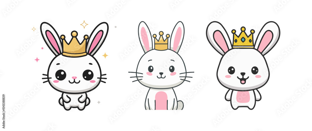 Cute Rabbit with crown Cute Rabbit with crown