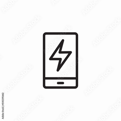 mobile phone charging icon sign vector