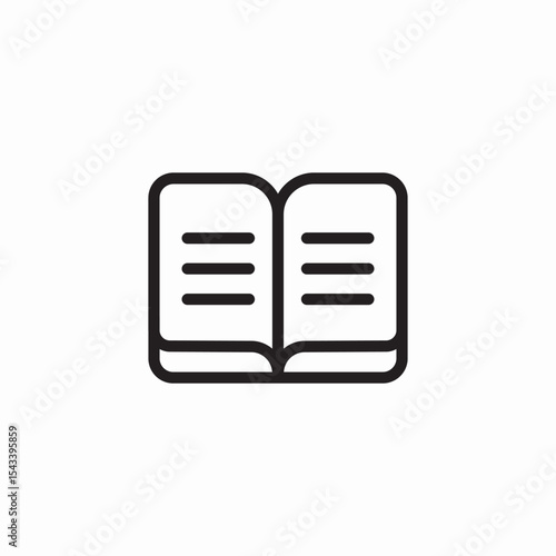 open large book icon sign vector