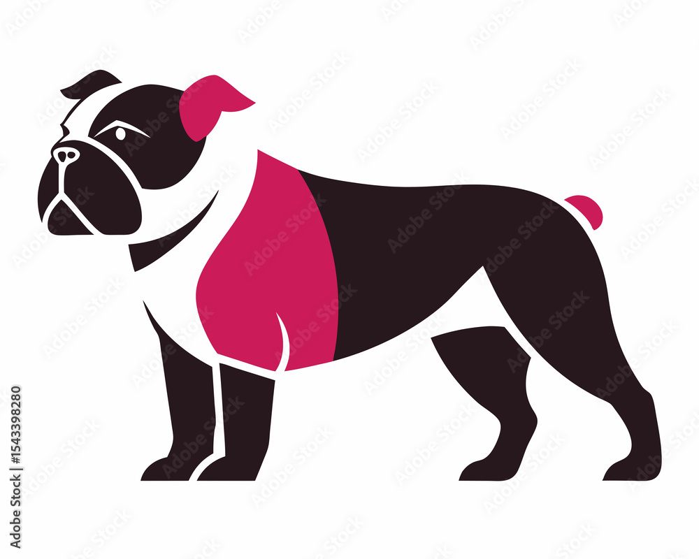 Obraz premium The Bulldog silhouette vector illustration, logo type silhouette is simple and elegant.
