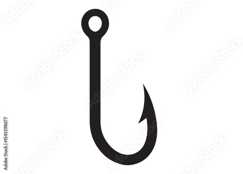 fishing hook logo silhouette vector, fishing hook logo icon silhouette, a silhouette vector simple fishing hook logo, fishing hook logo icon on black and white vector silhouette on white background