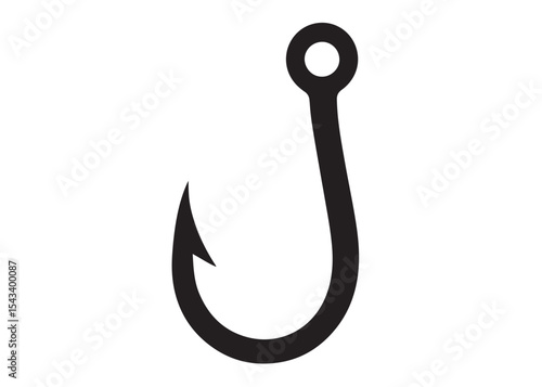 fishing hook logo silhouette vector, fishing hook logo icon silhouette, a silhouette vector simple fishing hook logo, fishing hook logo icon on black and white vector silhouette on white background