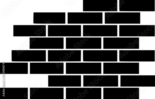 brick wall icon silhouette vector illustration

