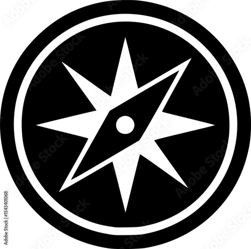 Compass Pointing North Icon Vector Illustration

