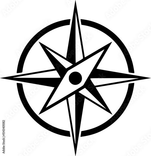 Compass Pointing North Icon Vector Illustration
