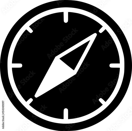Compass Pointing North Icon Vector Illustration
