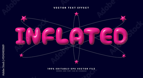 Inflated Cute Style 3d editable text effect Template