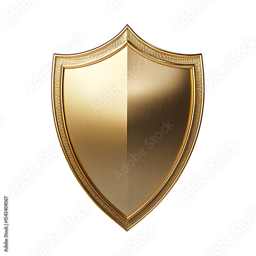 a golden shield on transparent background PNG