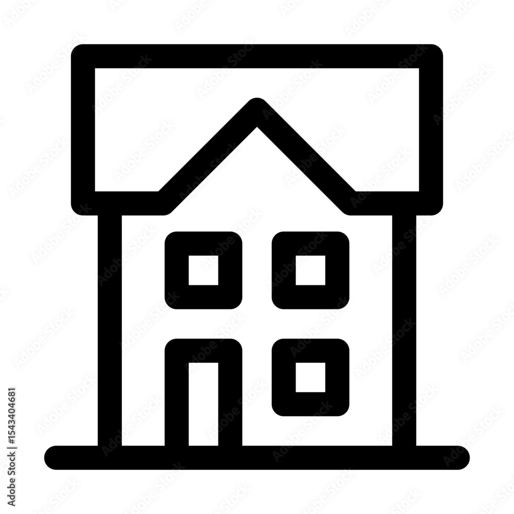 House or home icon representing real estate or property. House or home icon representing real estate or property.