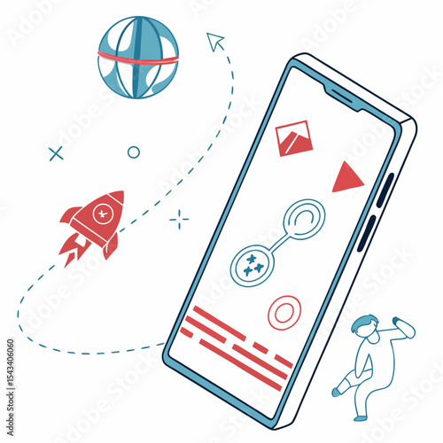 Digital business development, mobile marketing, and global reach for startups idea