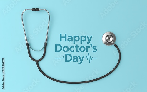 Happy Doctor's Day A Minimalist Design Featuring a Stethoscope