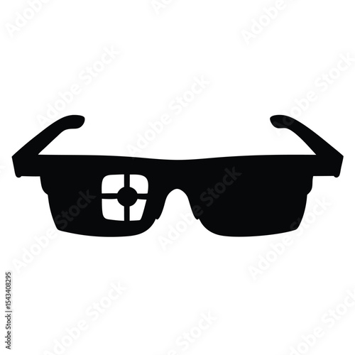 Sunglasses Silhouette with Target Eye Design for Vision Correction and Style