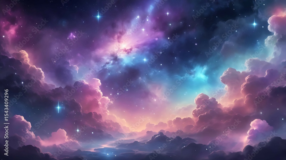 Fantasy galaxy background with glowing stars, soft nebula clouds, and gentle color blends — dreamy cosmic design perfect for wallpapers, mystical art, universe-themed branding, and celestial digital u Fantasy galaxy background with glowing stars, soft nebula clouds, and gentle color blends — dreamy cosmic design perfect for wallpapers, mystical art, universe-themed branding, and celestial digital u