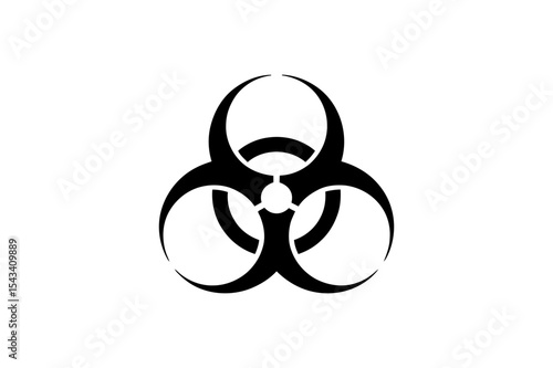Illustration of a black and white biohazard symbol