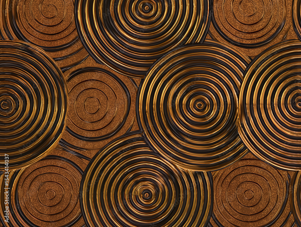 Concentric Bronze and Brown Metal Circles Texture Concentric Bronze and Brown Metal Circles Texture