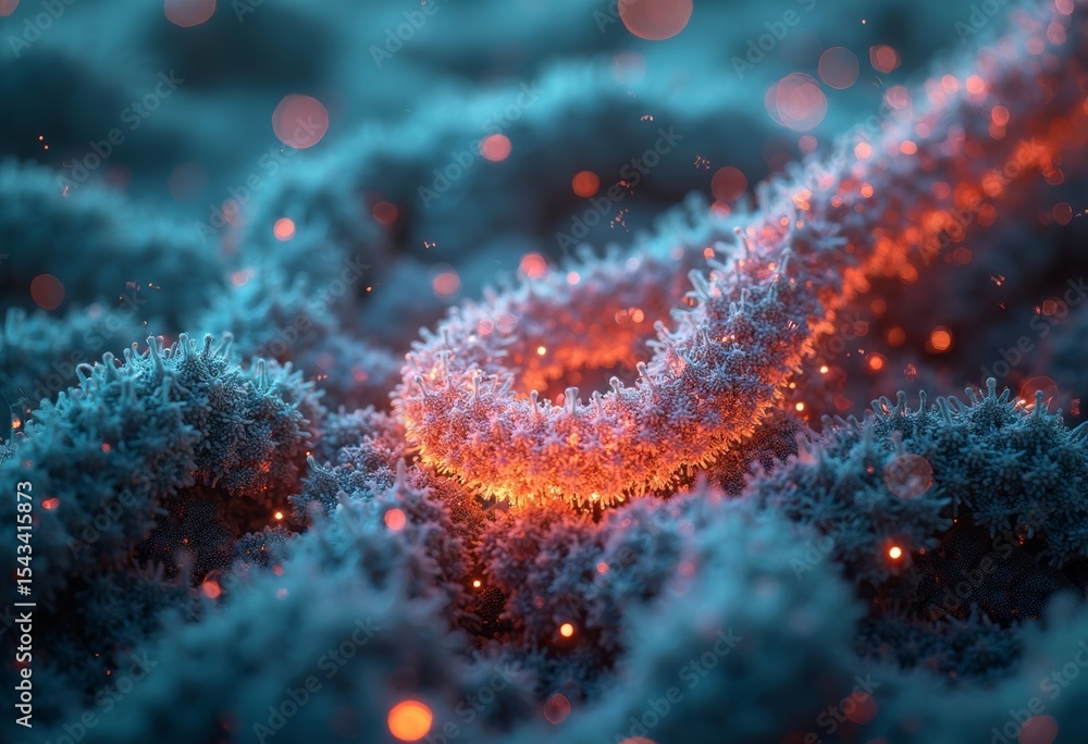 Fototapeta premium The dazzling light and shadow of the microscopic world of cells