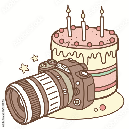 A detailed camera lens birthday cake with realistic features, perfect for a photography enthusiast's special celebration.