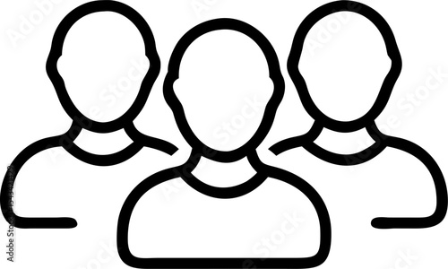 People Avatar vector outline icon on white or transparent background