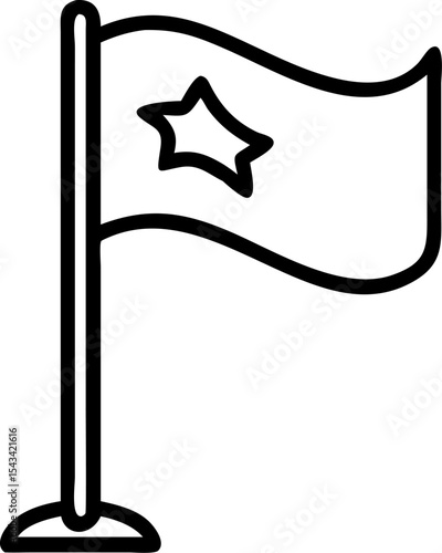 Flag vector outline icon on white or transparent background