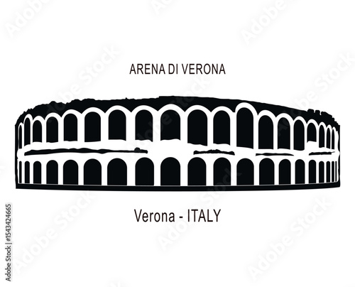 Italy culture concept represented by arena di verona icon. Isolated and flat illustration. Building view of Verona is a city in northern Italy’s Veneto region. Amfiteatr