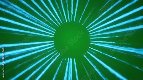 Abstract Light Rays Tunnel Footage with Green Screen Background for VFX and Motion Graphics