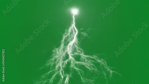 Electric Lightning Bolt Footage with Green Screen Background VFX Elements for Video Editing