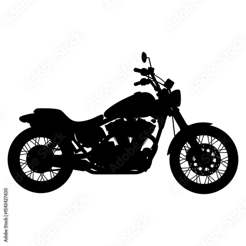 Silhouette of a Classic Cruiser Motorcycle A Timeless Symbol of Freedom Adventure and the Open Road An Artistic Visual Statement