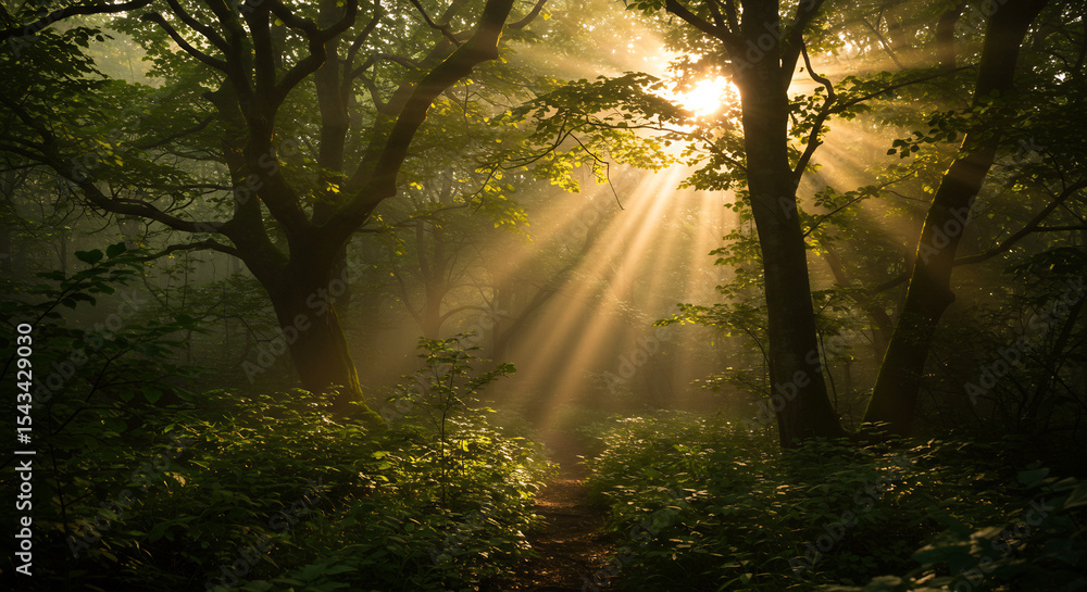 Obraz premium morning in the forest