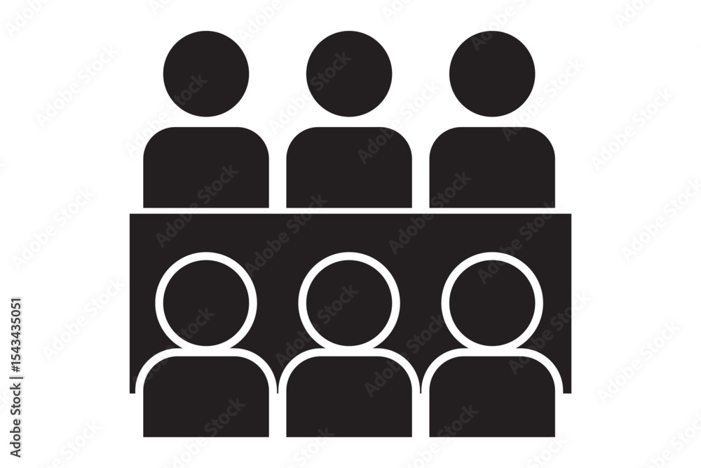 Conference Room Meeting Icon. Business meeting group at table, conference room icon. Team business meeting with teamwork and collaboration vector icon for apps and websites. Conference Room Meeting Icon. Business meeting group at table, conference room icon. Team business meeting with teamwork and collaboration vector icon for apps and websites.