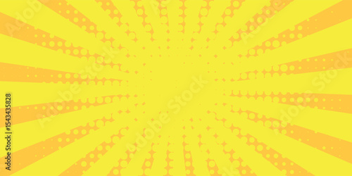 Orange Sunburst Pattern with yellow Background. Rays. Radial. Summer Banner. Exploding star burst texture japanese radius cartoon pattern abstract eps editable vector