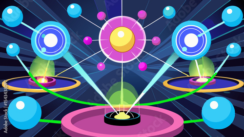 Quantum Multiverse Data Visualizer — Futuristic Vector Infographics.