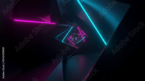 Neon Abstract with Dynamic Light Patterns