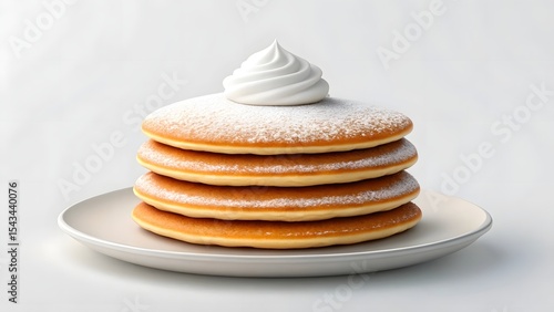 Wallpaper Mural Fluffy pancakes stack with whipped cream and powdered sugar Torontodigital.ca