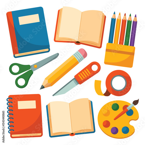 Back to school supplies books pencils and more