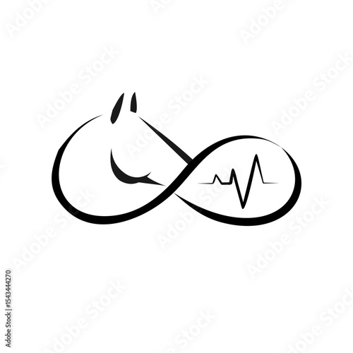 Horse with infinite logo 