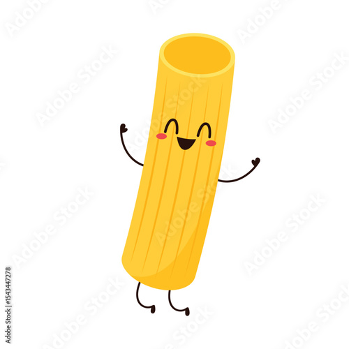 Pasta noodles character design. Pasta noodles on white background. 
