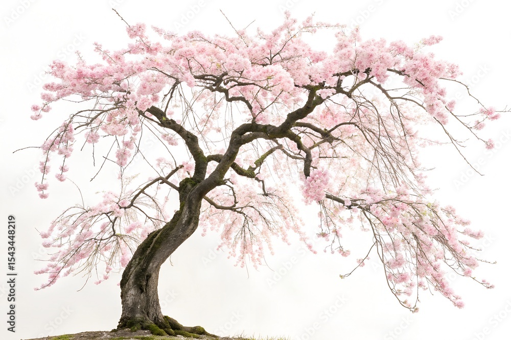 Fototapeta premium prunus--tree on pure white background.