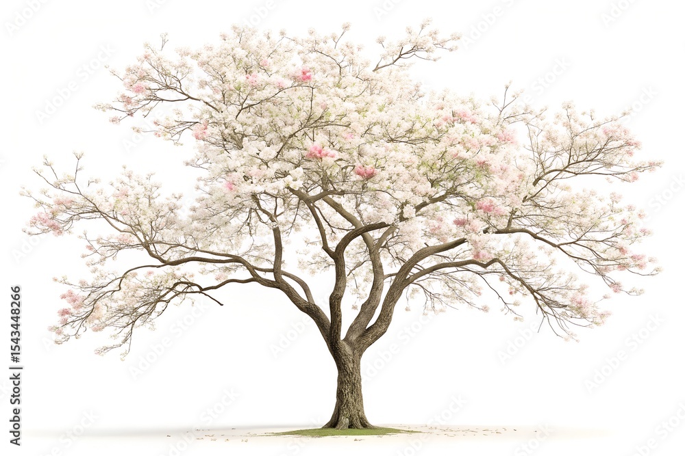 Fototapeta premium sorbus tree on pure white background.