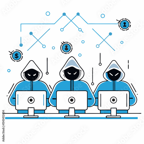 Cybercrime Syndicate: Hackers Attacking Digital Systems and Stealing Data

