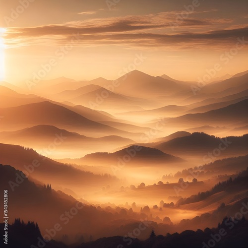 Wallpaper Mural Sunrise in the mountains Torontodigital.ca