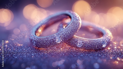 Wallpaper Mural Delicate wedding rings, sparkling with water droplets. Torontodigital.ca